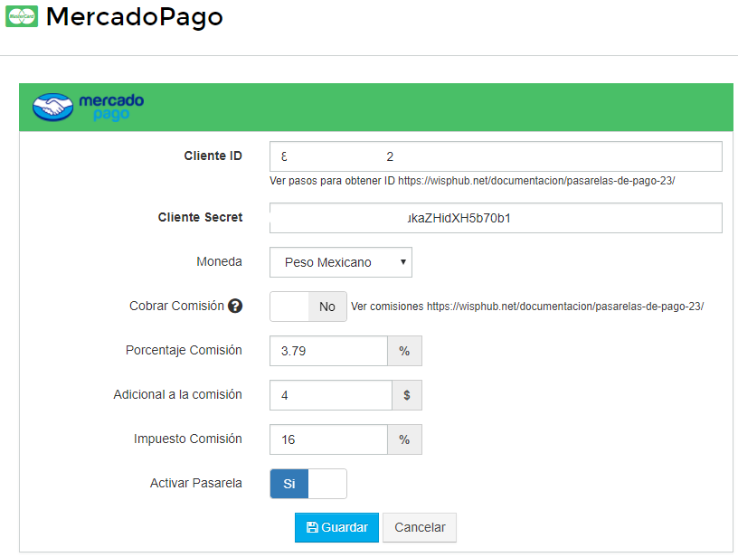 Paso 2 Mercado pago Wisphub