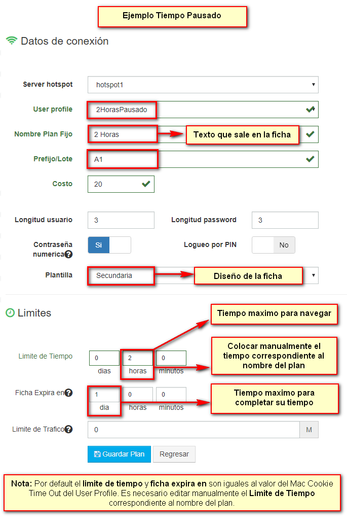 Fichas tiempo Pausado HotSpot en WispHub