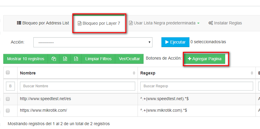 Layer 7 firewall Agregar