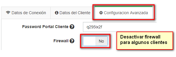 Desactivar Firewall clientes wisphub