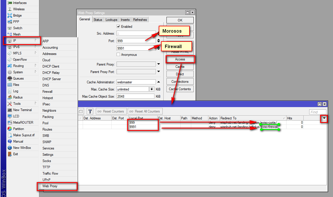 Instalar reglas wisphub firewall